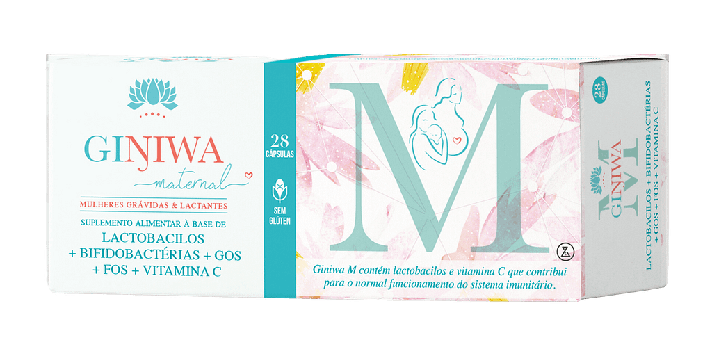 GINIWA M é um suplemento alimentar que favorece o equilíbrio da microbiota vaginal, intestinal e mamária, reduzindo a possibilidade de mastite.